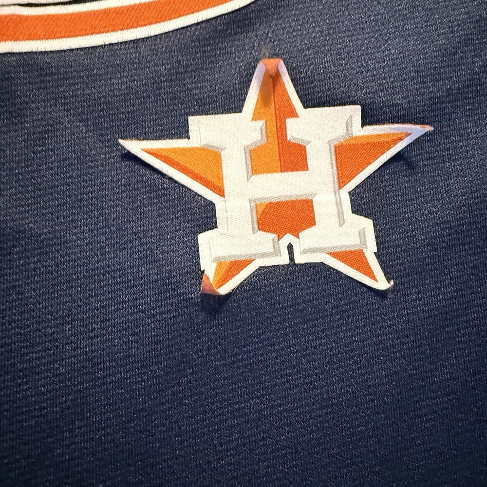 Houston Astros True Fan Baseball Jersey Men's 2XL Blue Button Front MLB - Picture 7 of 7